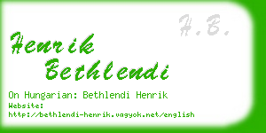 henrik bethlendi business card